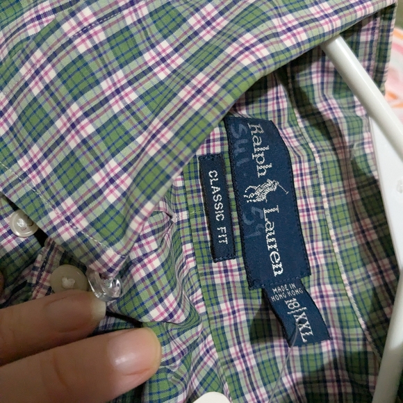 Ralph Lauren Men's Green Plaid Shirt - Picture 7 of 8